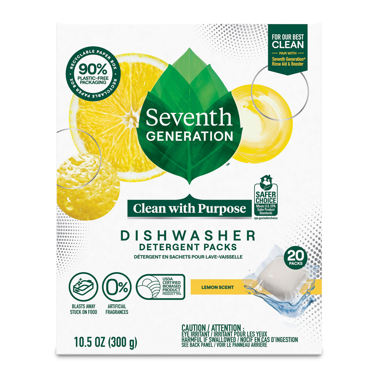 Seventh Generation Lemon Scent Dishwasher Detergent Packs | Wegmans
