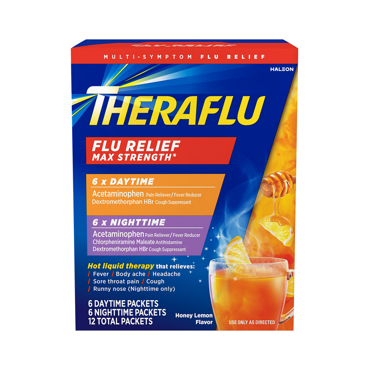 Theraflu Max Strength Multi-Symptom Honey Lemon Flu Relief | Wegmans