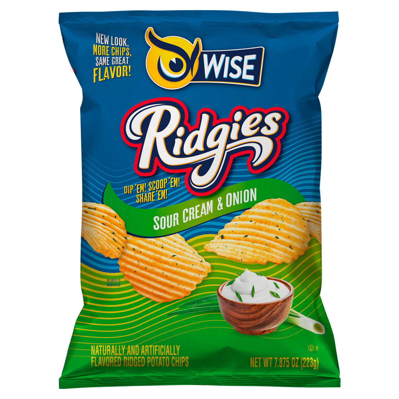 Wise Ridgies Potato Chips, Sour Cream & Onion | Wegmans