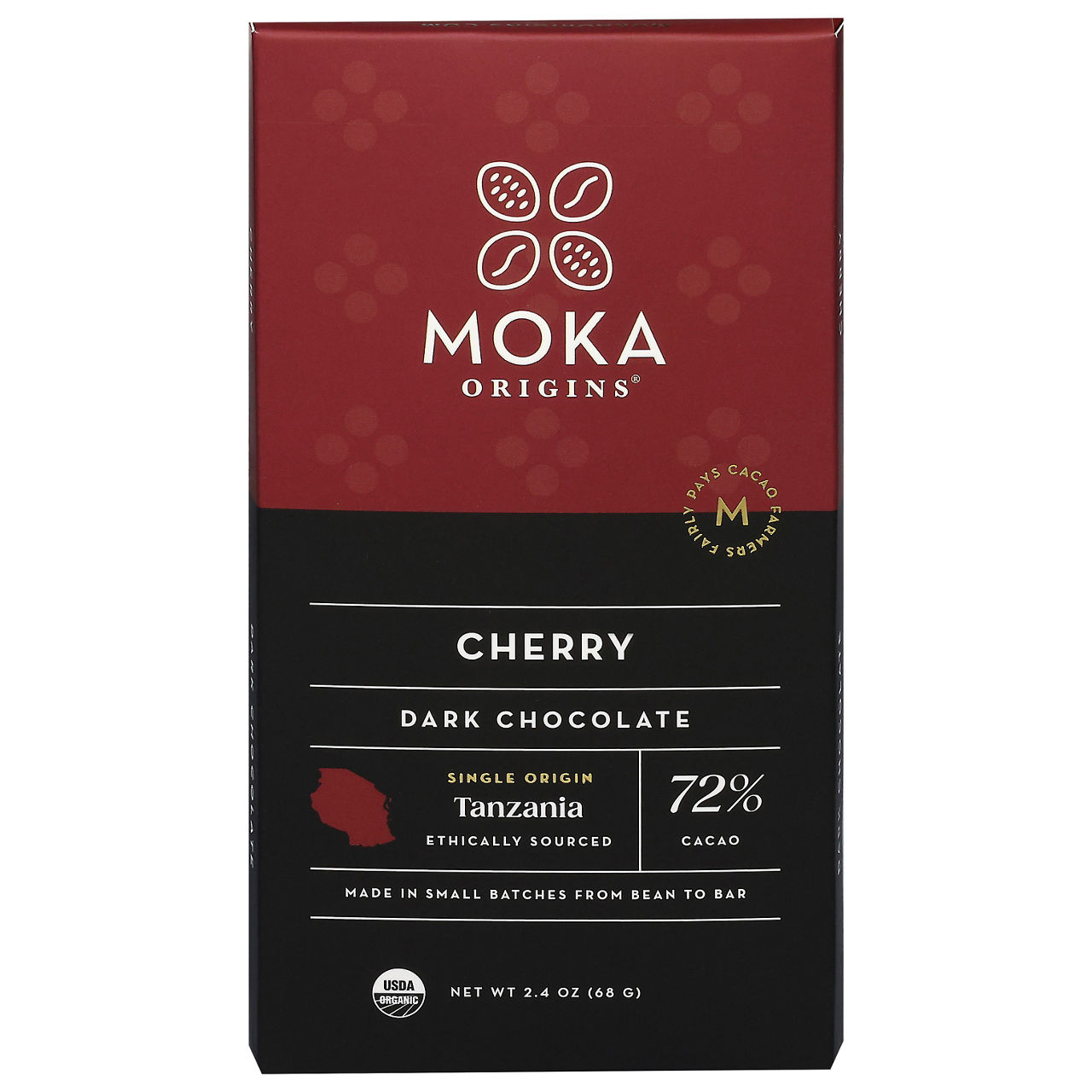 Moka Origins Dark Chocolate, Cherry, 72% Cacao | Wegmans