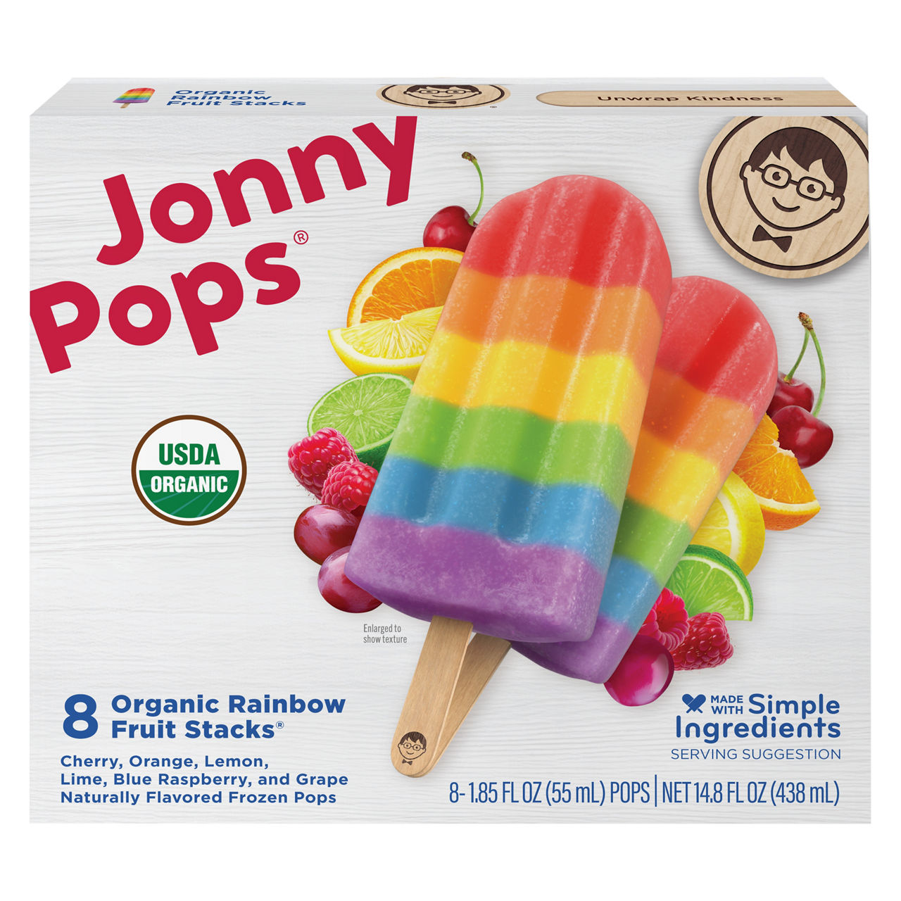 JonnyPops Organic Rainbow Fruit Stacks Frozen Pops | Wegmans