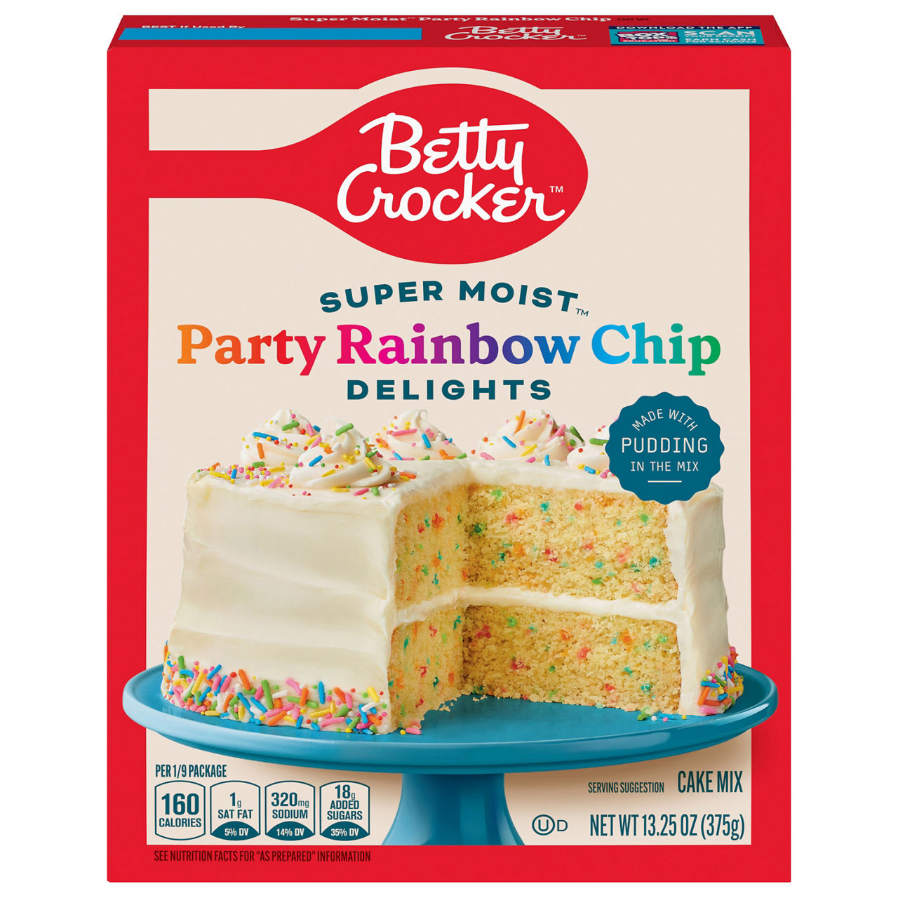 Betty Crocker Delights Super Moist Party Rainbow Chip Cake Mix