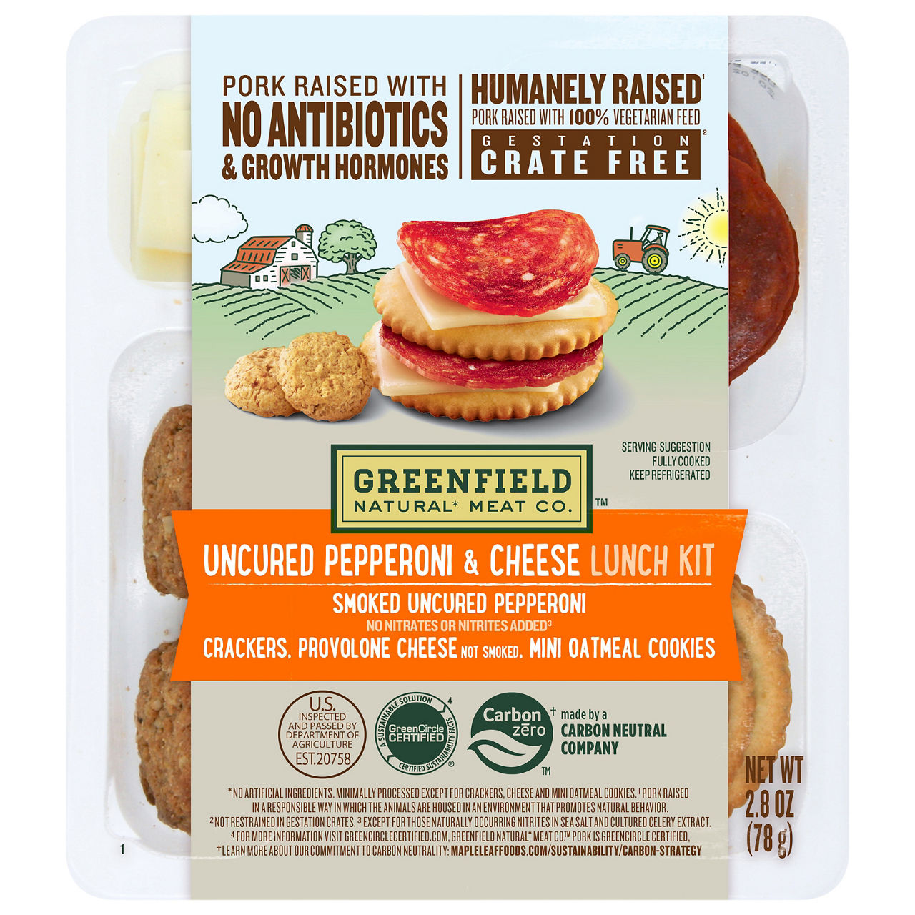 HUNGRY Big Lunch V 2.69 コヨーテ Greenfield Natural Meat Co. Lunch Kit, Uncured Peperoni & Cheese