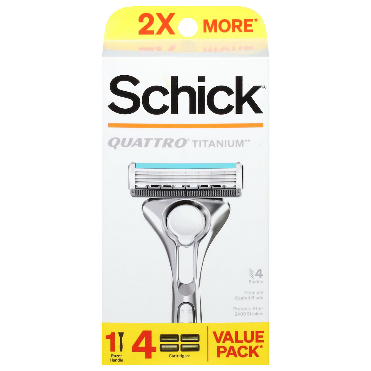 Schick Razor, Quattro, Titanium, Value Pack | Wegmans