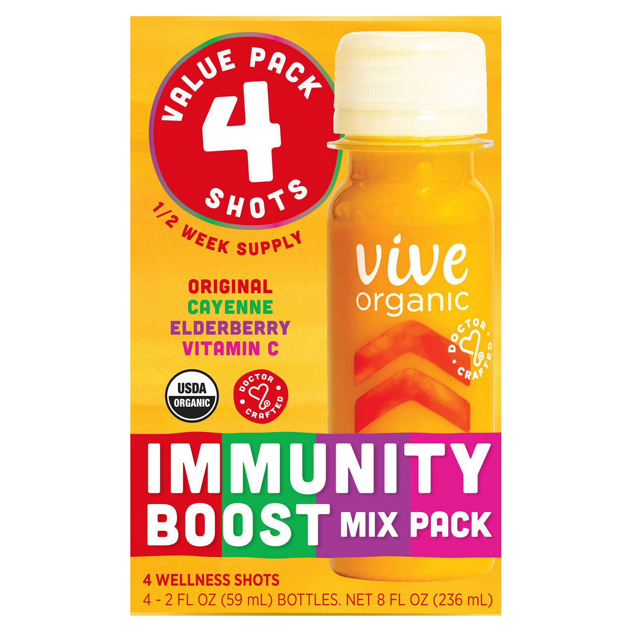 Vive Organic Wellness Shots, Immunity Boost, Mix Pack, Value Pack