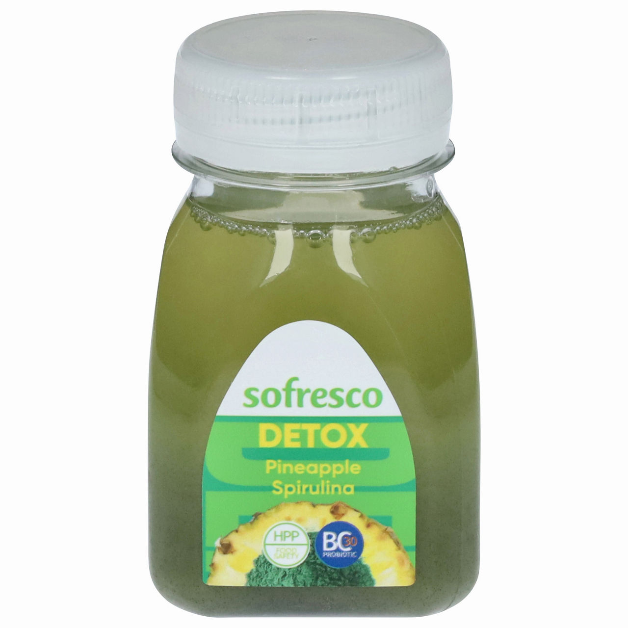 Sofresco Juice, with Live Cultures, Pineapple Spirulina, Detox