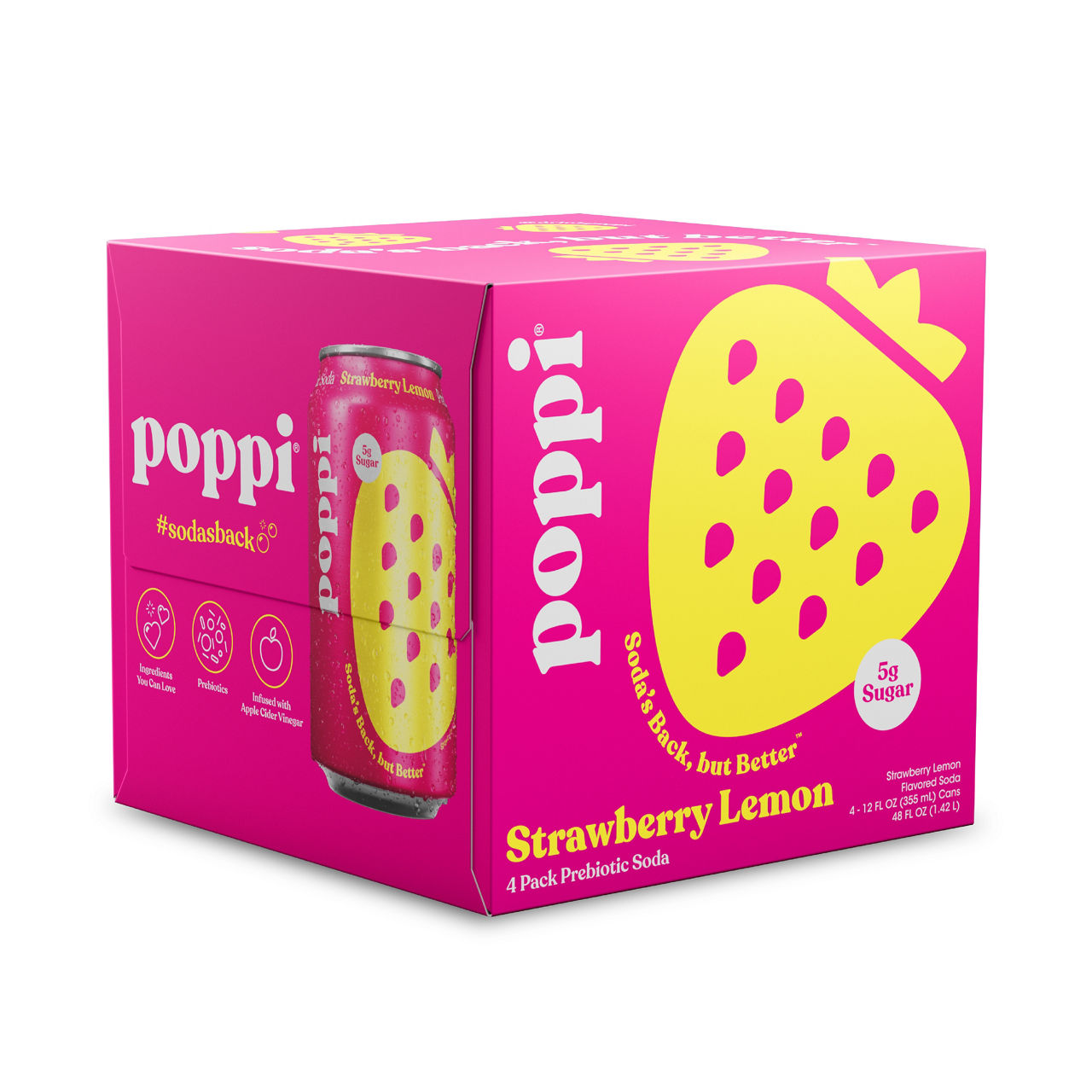 Poppi Strawberry Lemon 4-Pack | Wegmans