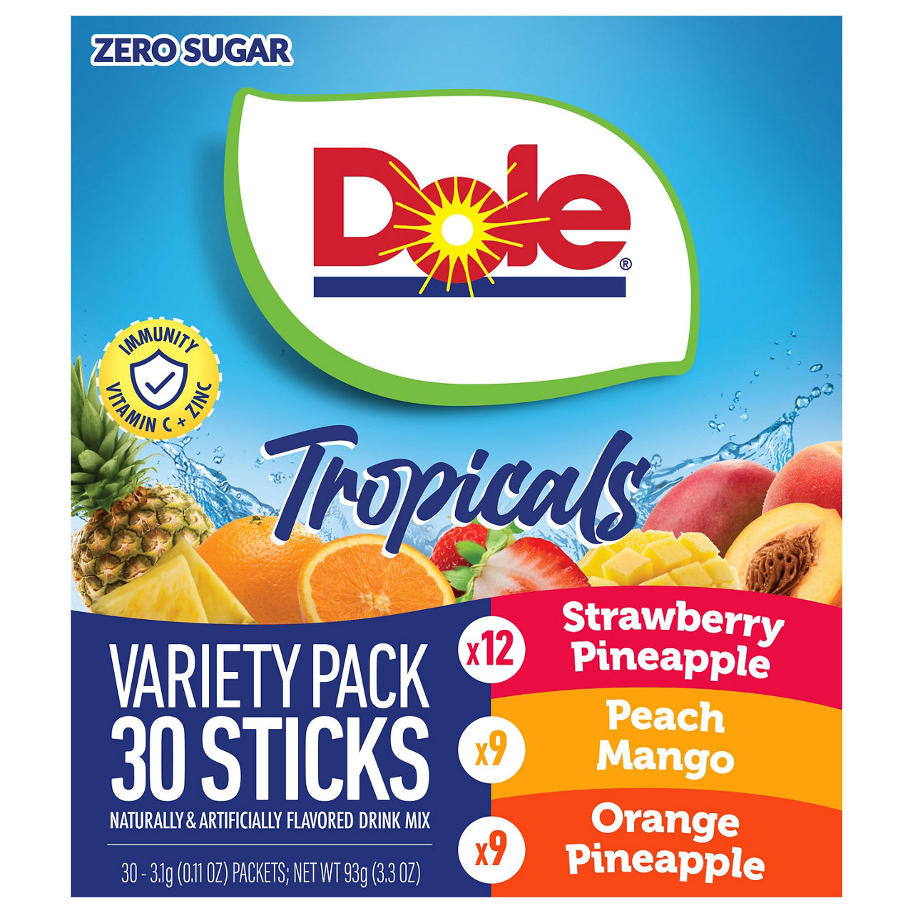 Crystal Light Zero Sugar Packets Peach Mango Drink Mix with