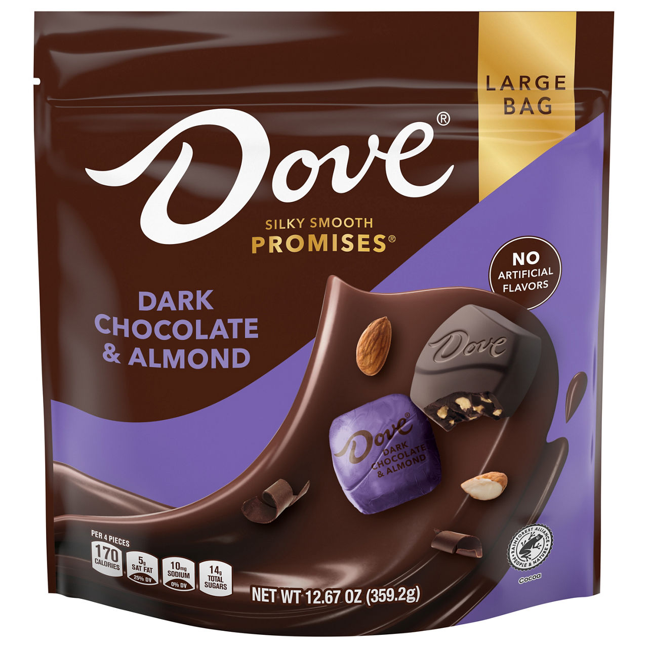 Dove Promises Candy, Dark Chocolate & Almond, Silky Smooth, Large