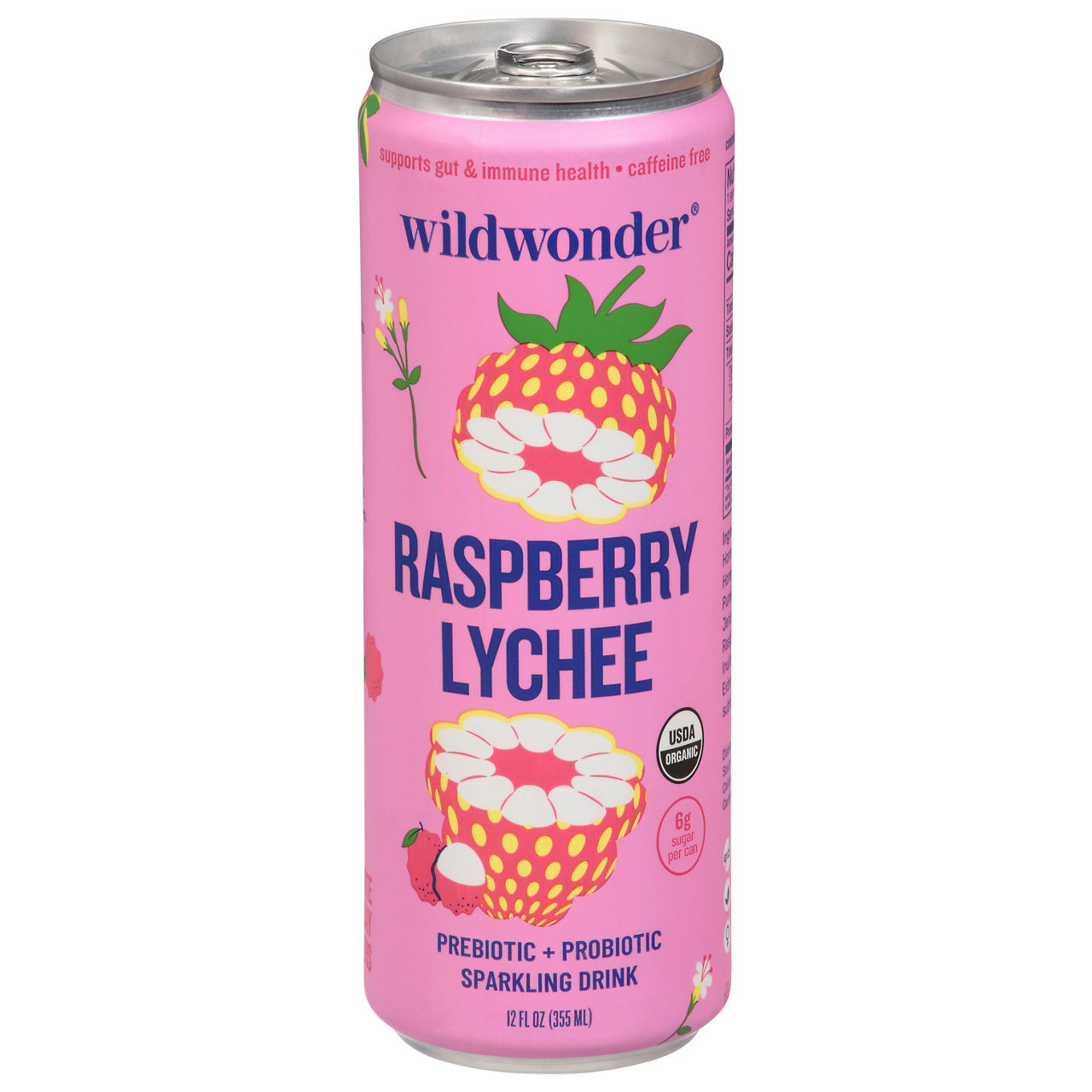 Wildwonder Sparkling Drink, Prebiotic + Probiotic, Strawberry