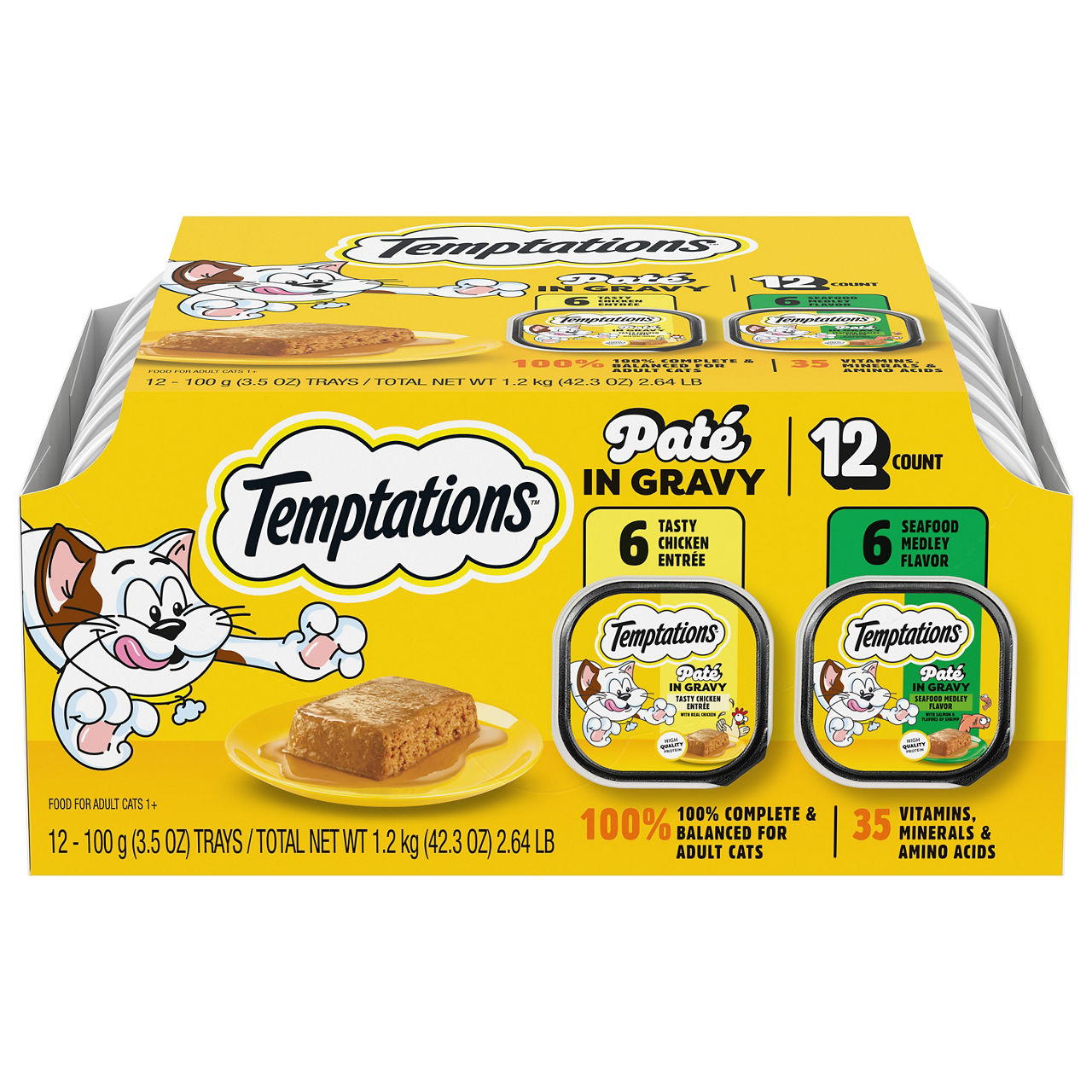 Temptations Adult 1+ Tasty Chicken Entree/Seafood Medley Flavor