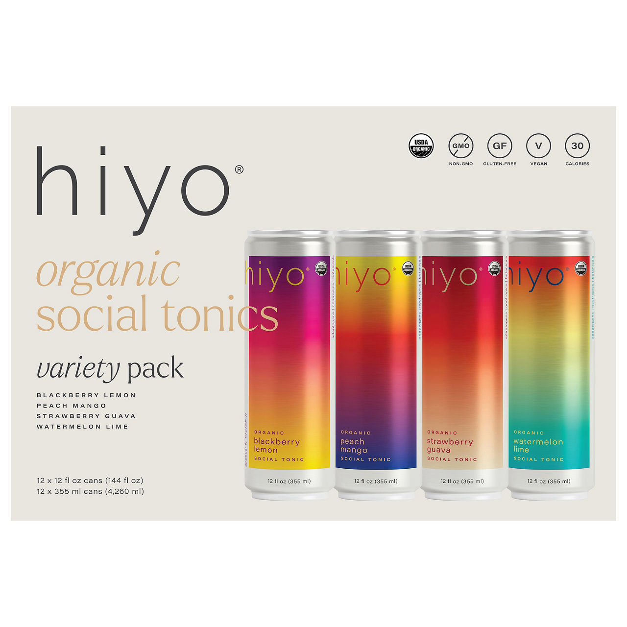 Hiyo Organic Blackberry Lemon/Peach Mango/Strawberry Guava