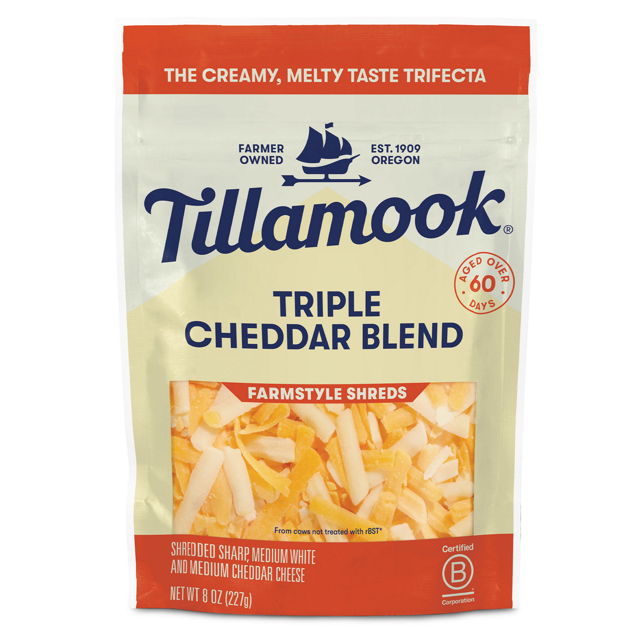 Tillamook Shredded Cheese, Sharp Cheddar, Farm Style Shreds | Wegmans