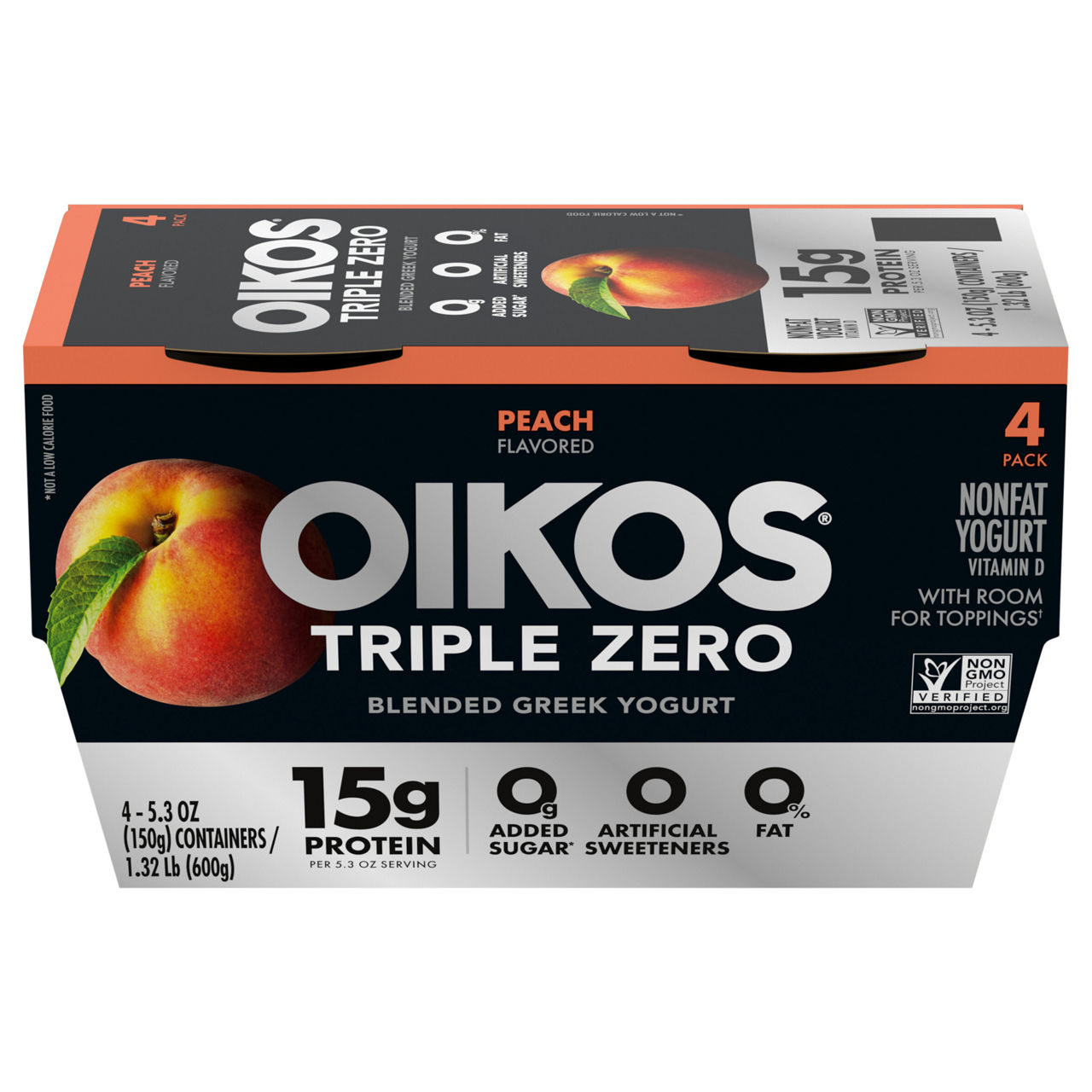Oikos Triple Zero Strawberry High Protein Nonfat Greek Yogurt