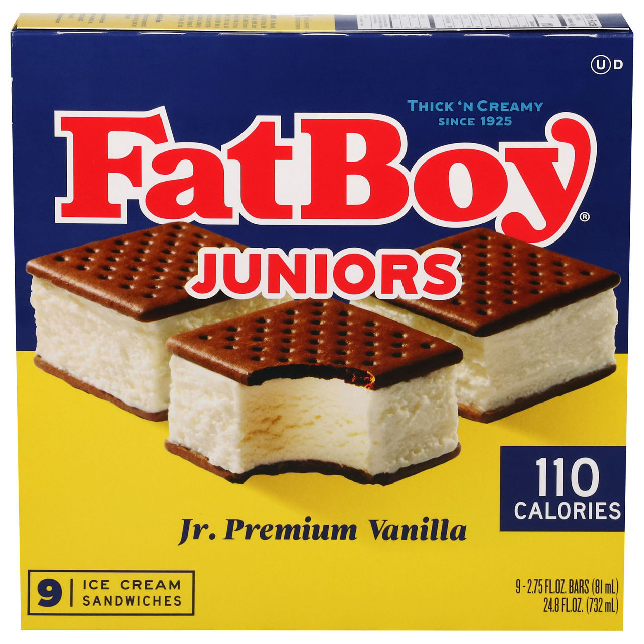 FatBoy Ice Cream Sandwiches, Jr. Premium Vanilla, Juniors | Wegmans