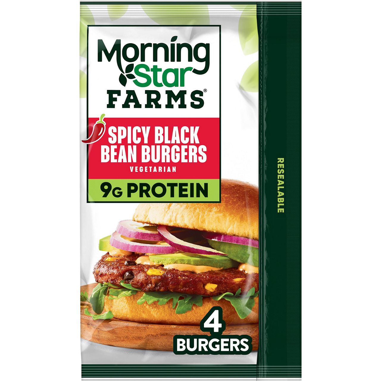 MorningStar Farms Veggie Burgers, Spicy Black Bean, Value Pack
