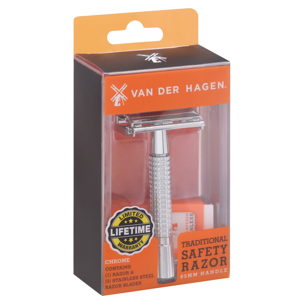 Van Der Hagen Safety Razor, Traditional, Chrome | Wegmans