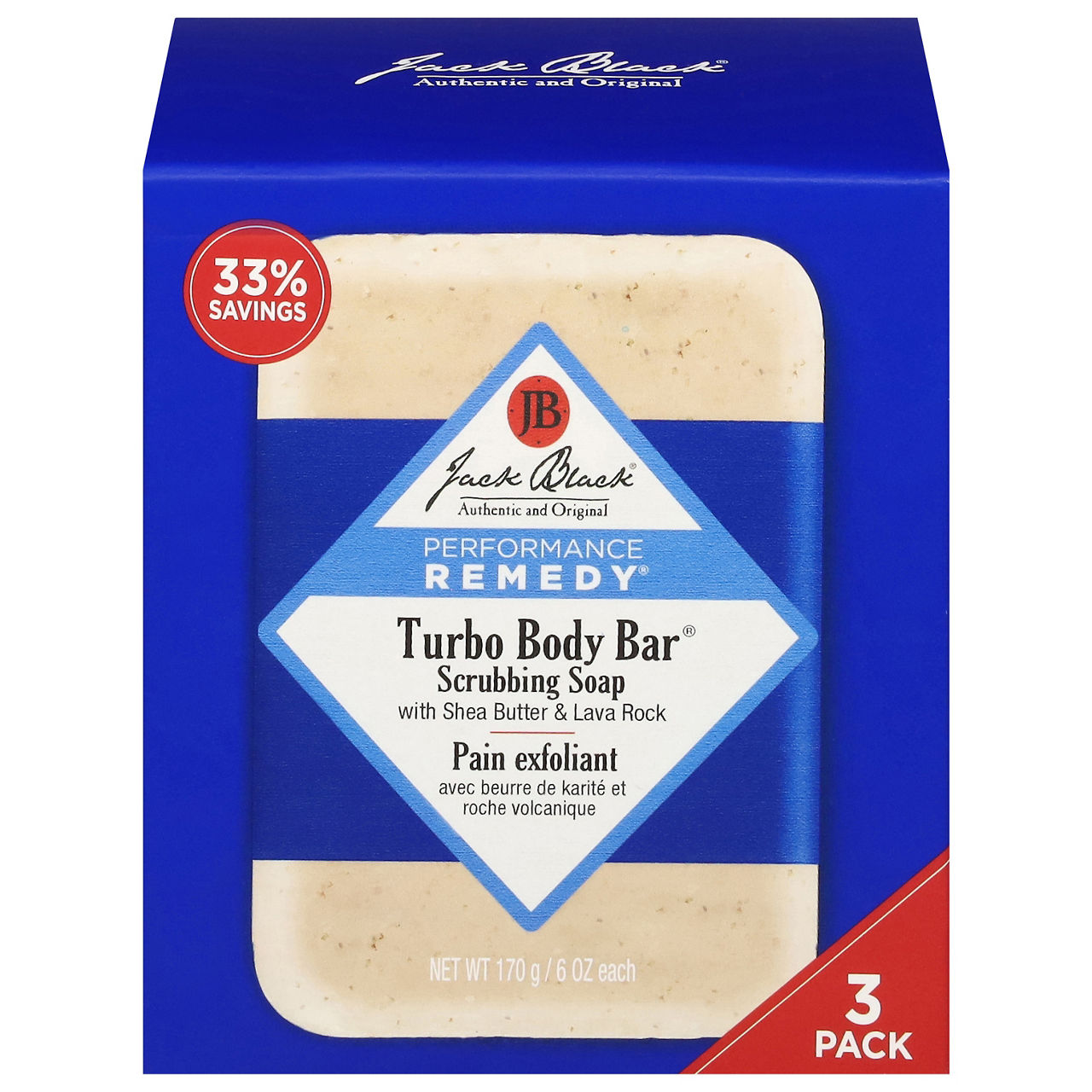 ジェイコブス　バーソープ　39個 Jack Black Performance Remedy Scrubbing Soap, Turbo Body Bar, 3