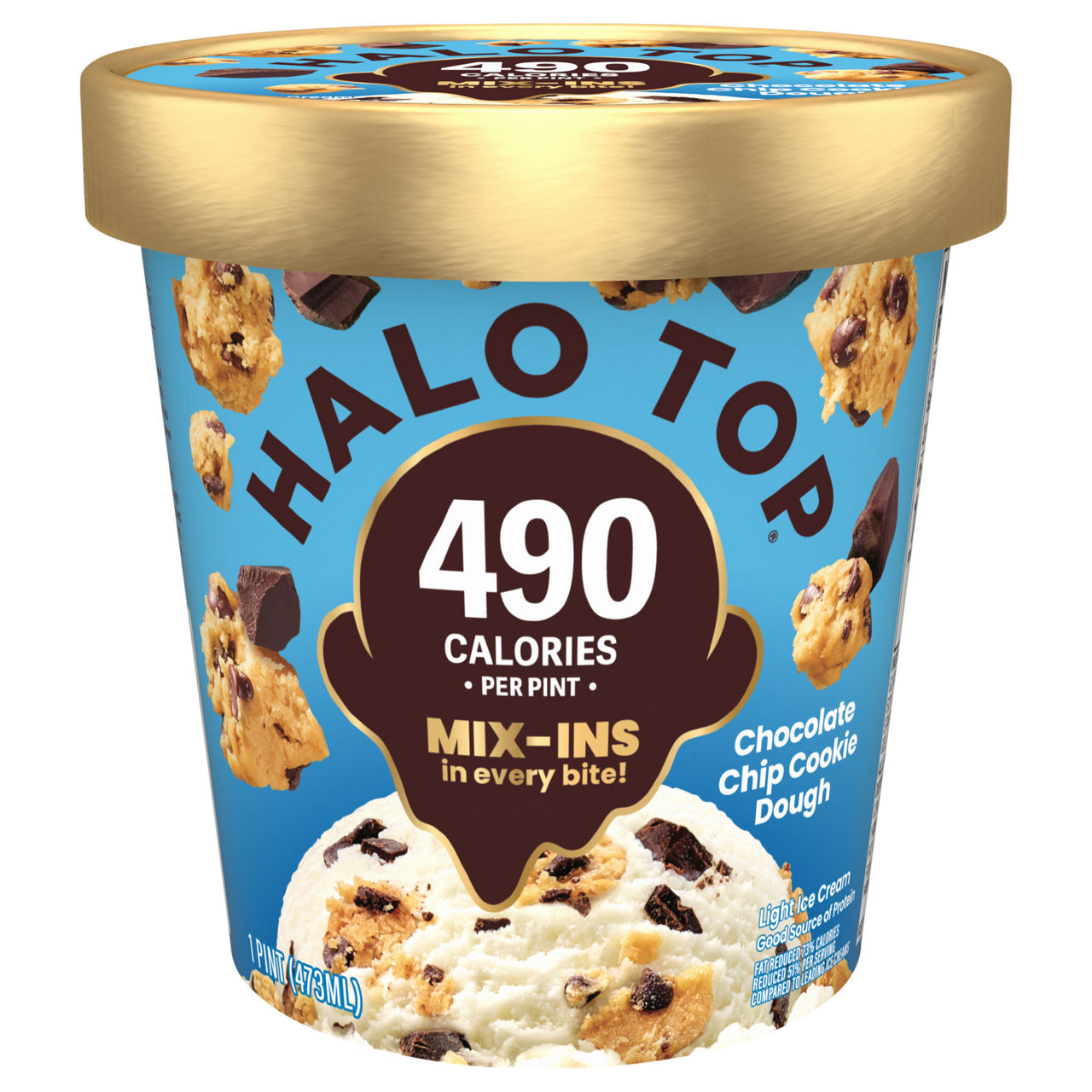Halo Top Ice Cream, Light, Chocolate Chip Cookie Dough | Wegmans