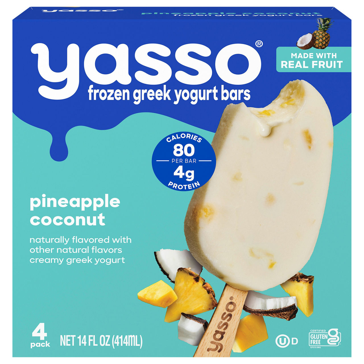Yasso Yogurt Bars, Pineapple Coconut, Greek | Wegmans