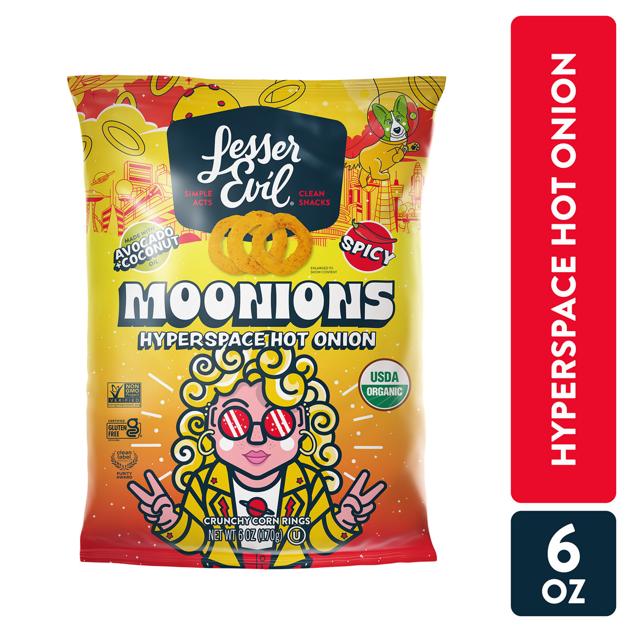 LesserEvil Moonions, Intergalactic Onion 6oz | Wegmans