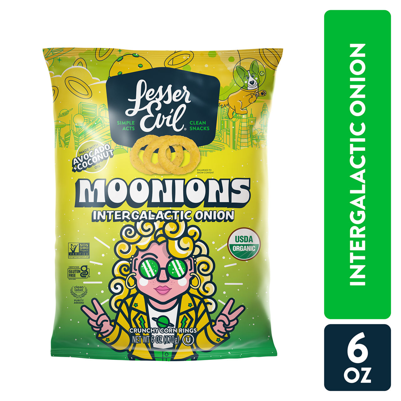 LesserEvil Moonions, Intergalactic Onion 6oz | Wegmans
