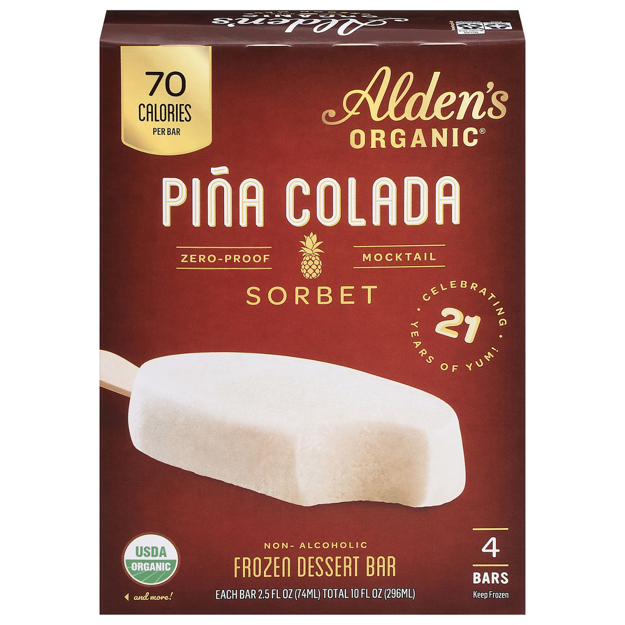 Alden's Organic Frozen Dessert Bar, Sorbet, Pina Colada | Wegmans