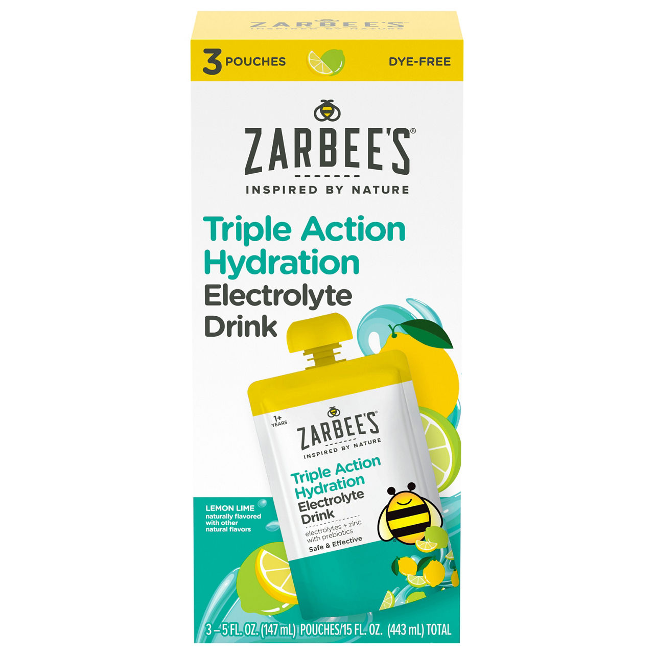 Zarbee's Triple Action Hydration Lemon Lime Electrolyte Drink