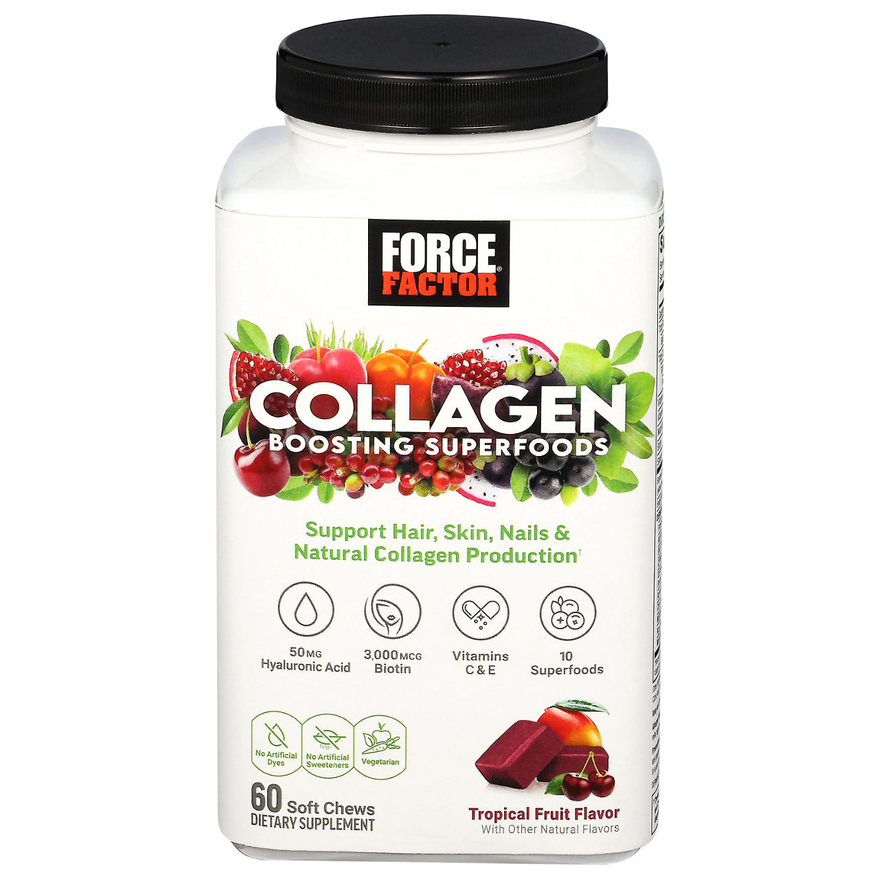 Force Factor Collagen, Tropical Fruit Flavor, Soft Chews | Wegmans