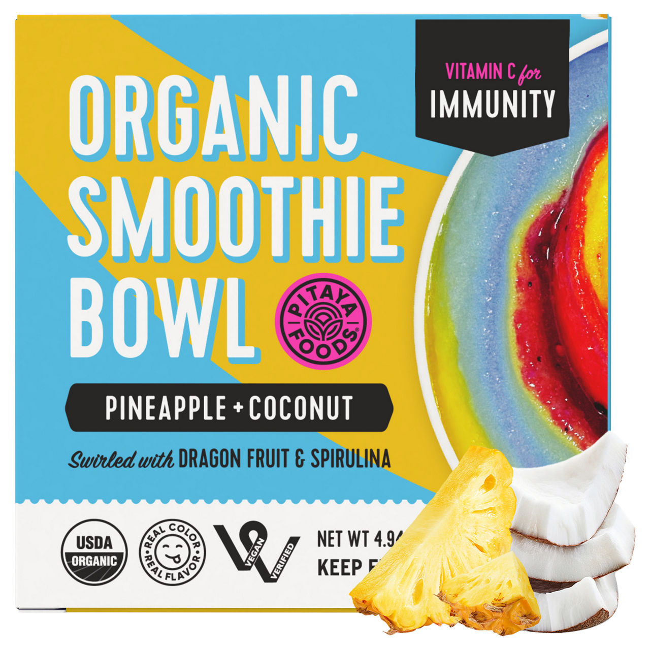 Pitaya Foods Organic Pineapple + Coconut Smoothie Bowl | Wegmans