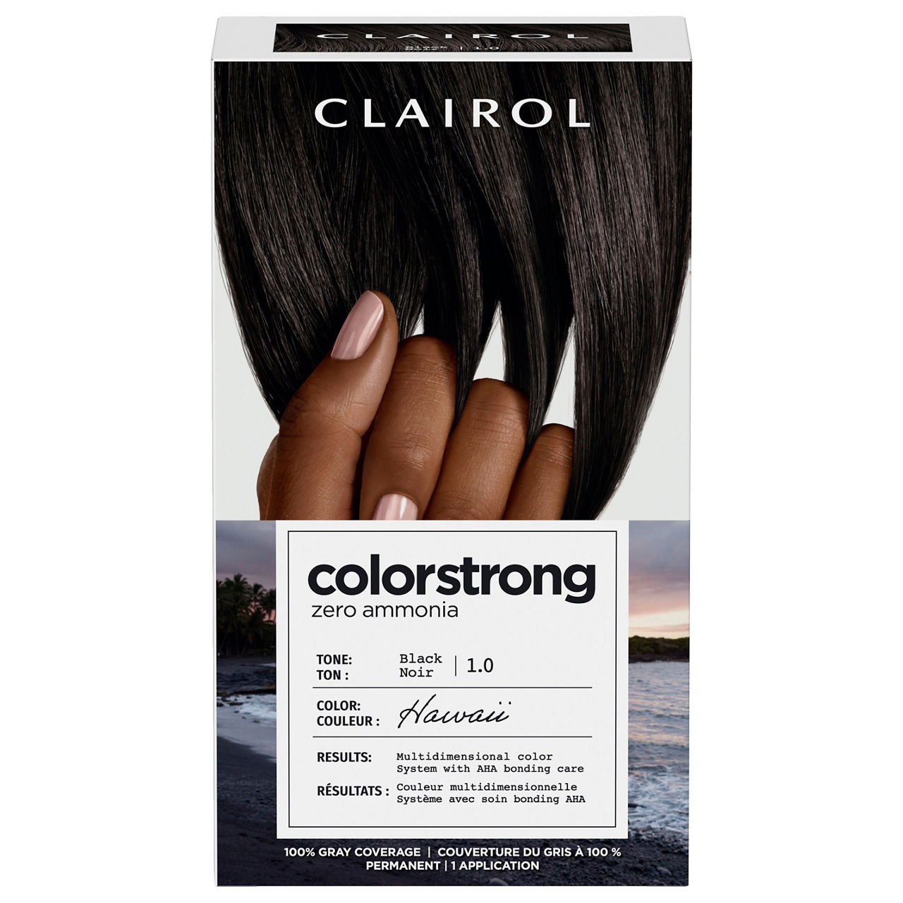 Clairol Colorstrong Hair Color, Permanent, Zero Ammonia, Black