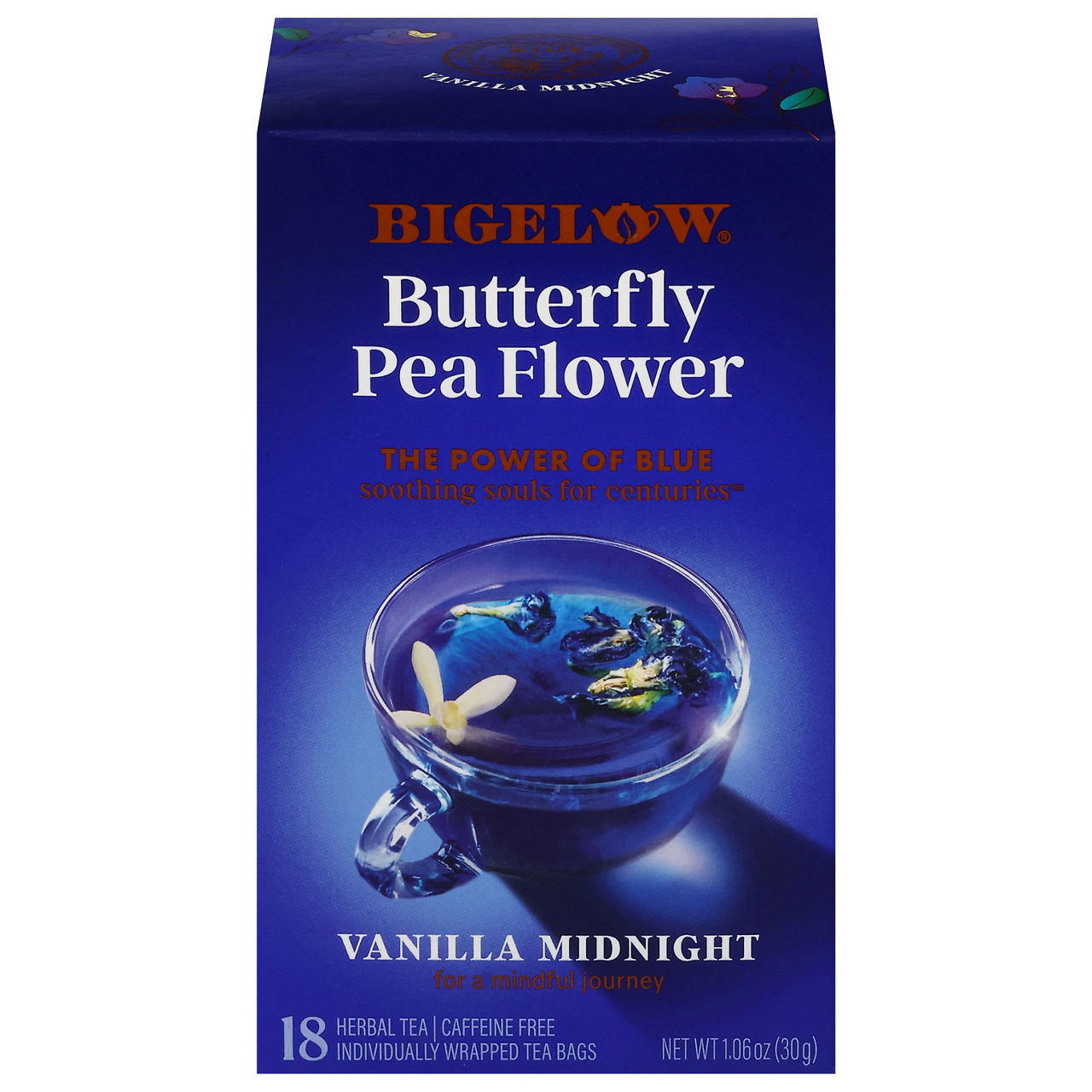 Bigelow Caffeine Free Butterfly Pea Flower Vanilla Midnight Herbal