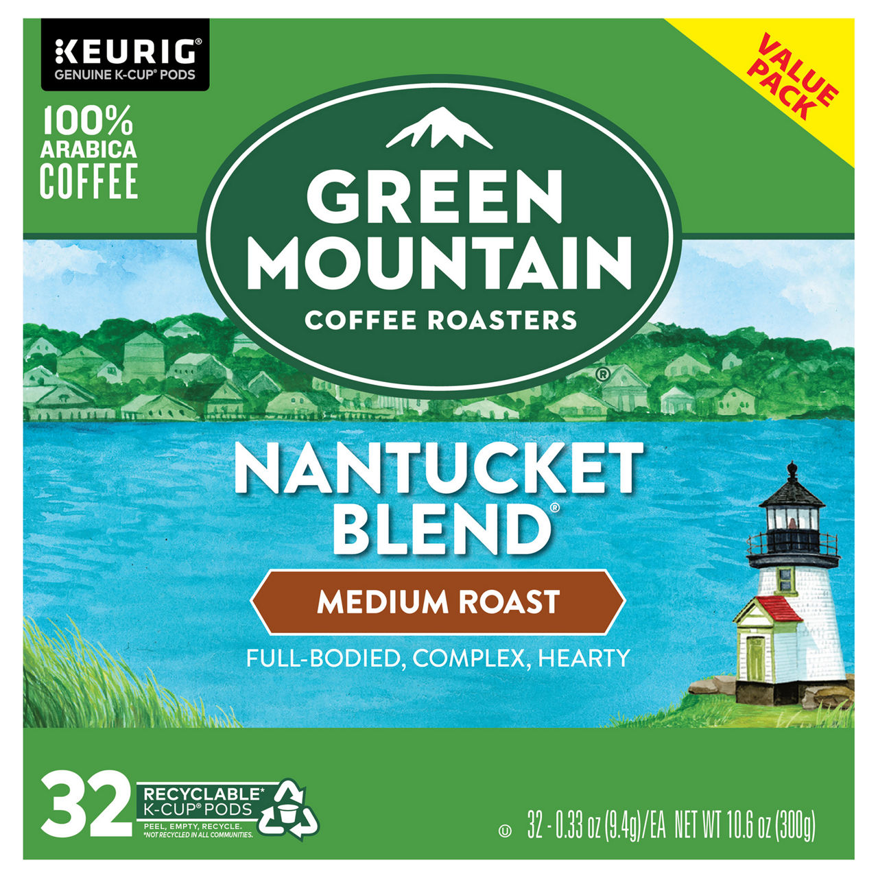 Green Mountain Coffee Roasters, Medium Roast, Nantucket Blend, K