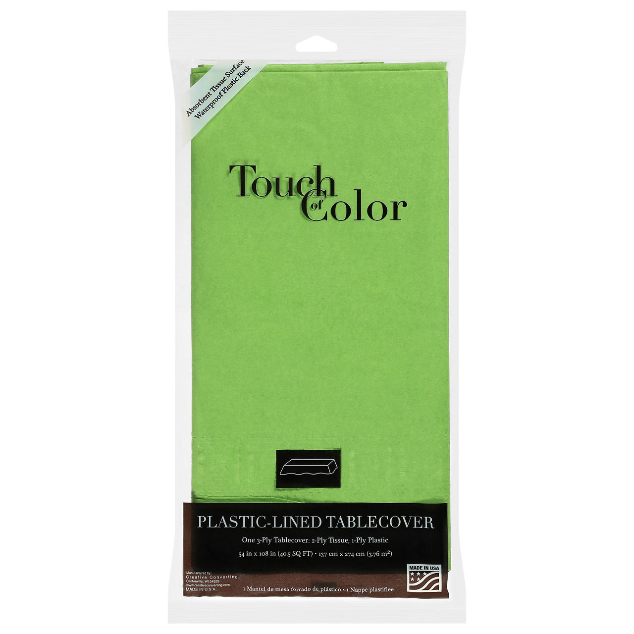 Touch of Color Fresh Lime Plastic-Lined Tablecover | Wegmans
