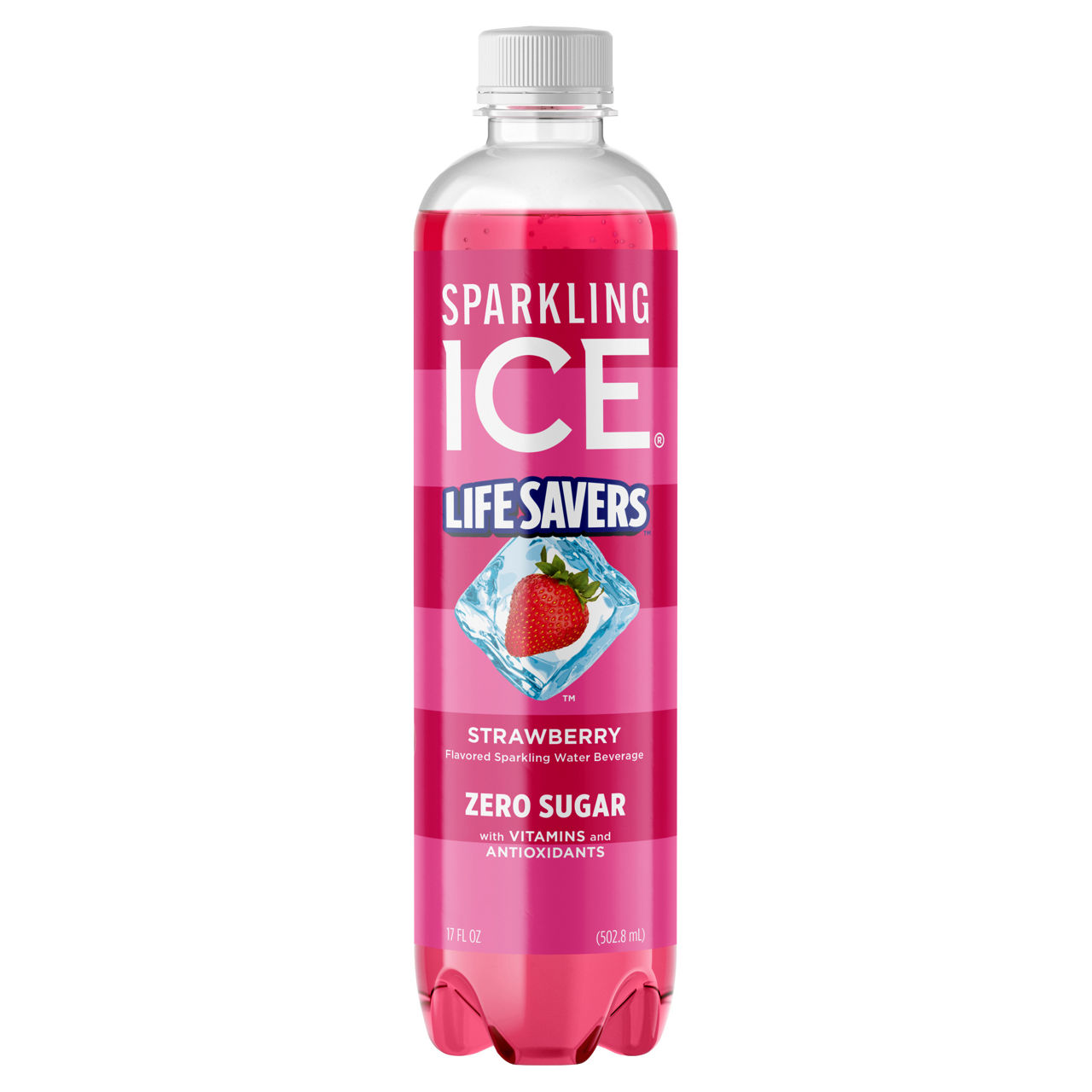 Life Essnce Water Life Seres。0 Sparkling Ice Life Savers Zero Sugar Wild Cherry Sparkling Water