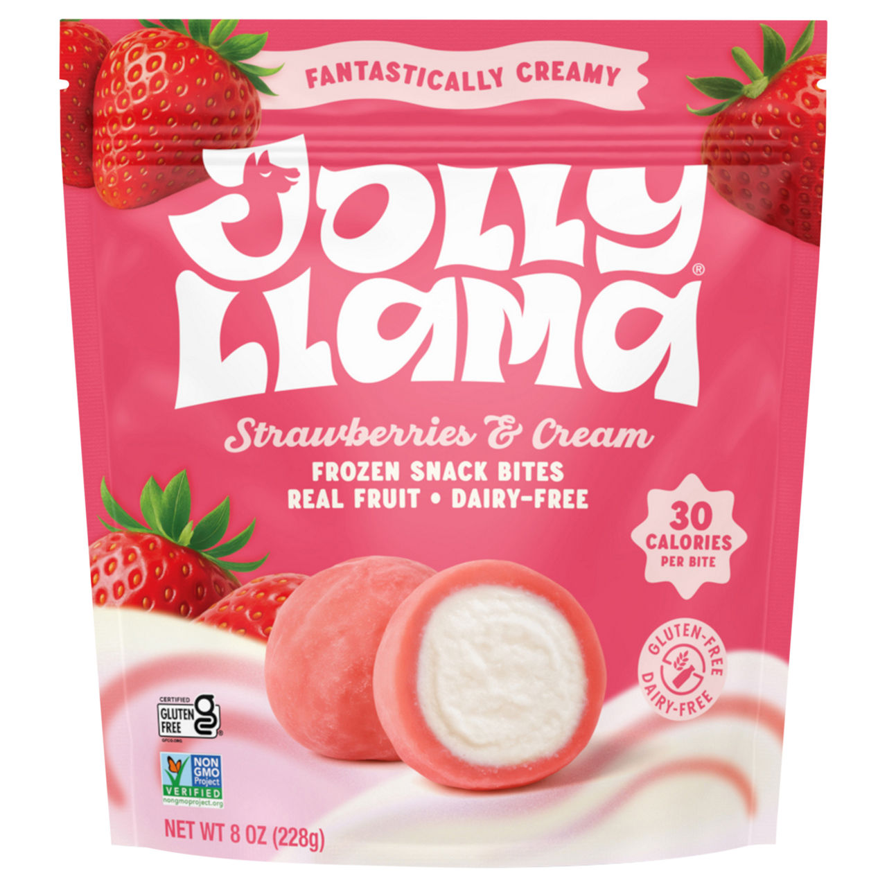 Jolly Llama Frozen Strawberries & Cream Snack Bites | Wegmans