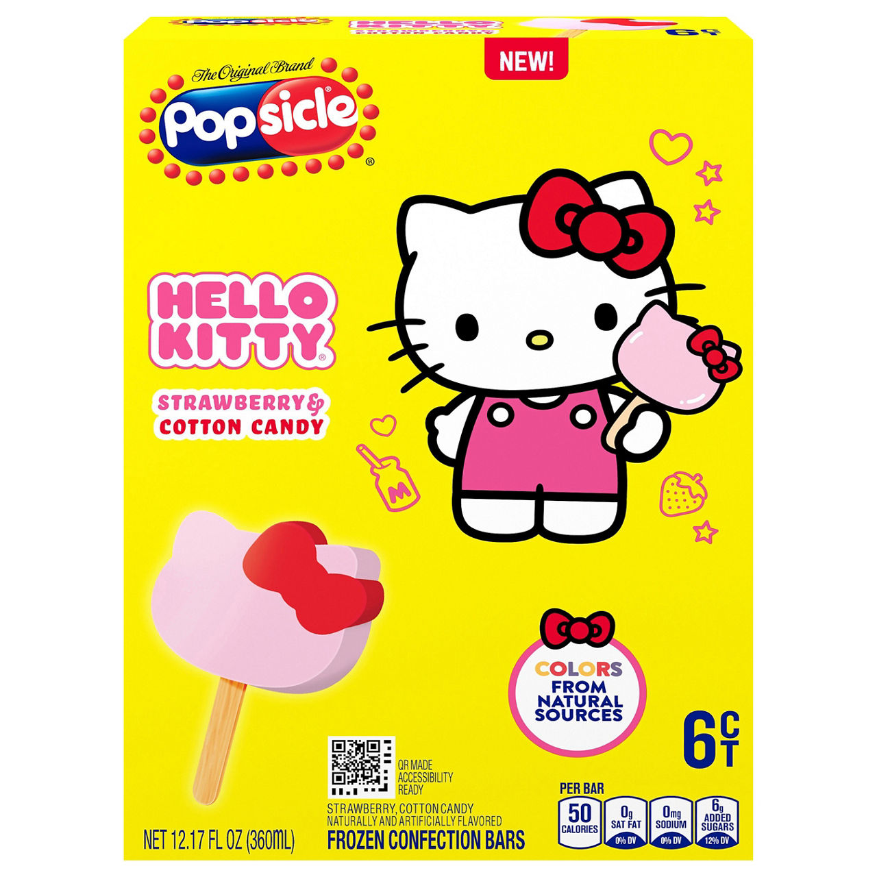 Popsicle Hello Kitty Strawberry & Cotton Candy Frozen Confection