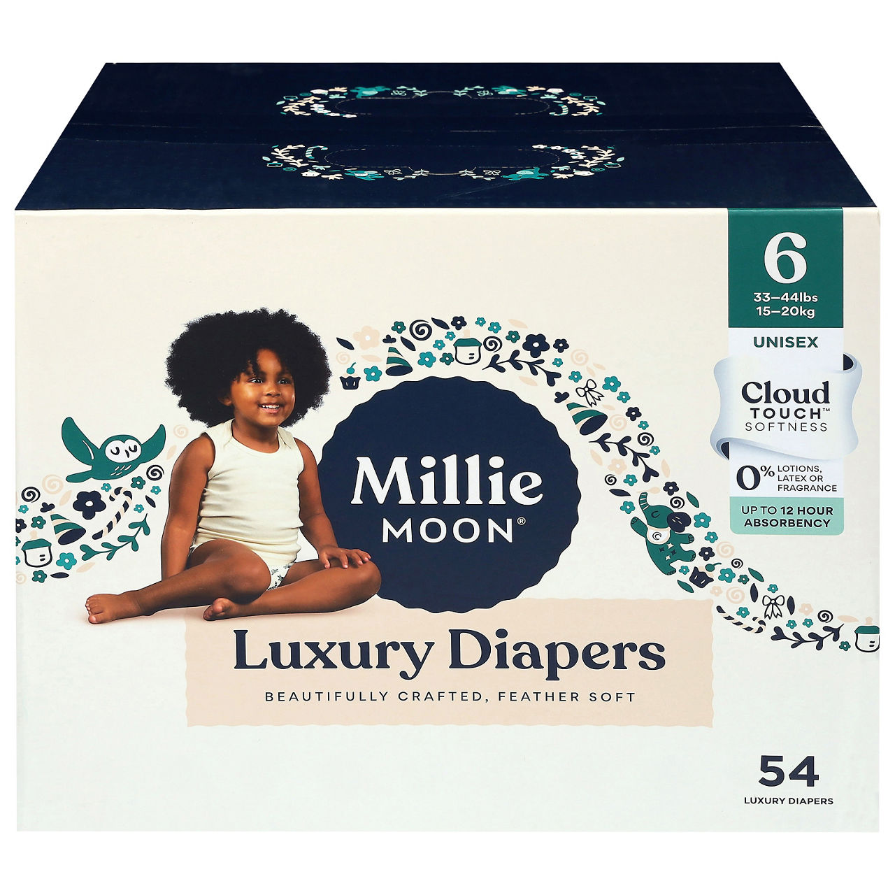 Millie Moon Unisex Size 6 Luxury Diapers (33-44 lbs (15-20 kg