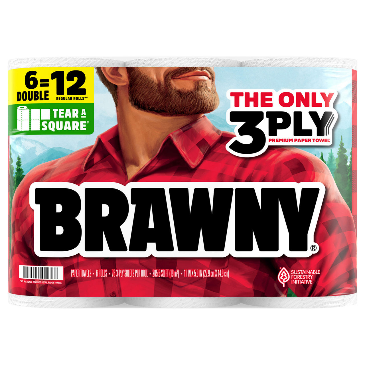 Brawny Tear-A-Square White 3-Ply Double Rolls Paper Towels | Wegmans