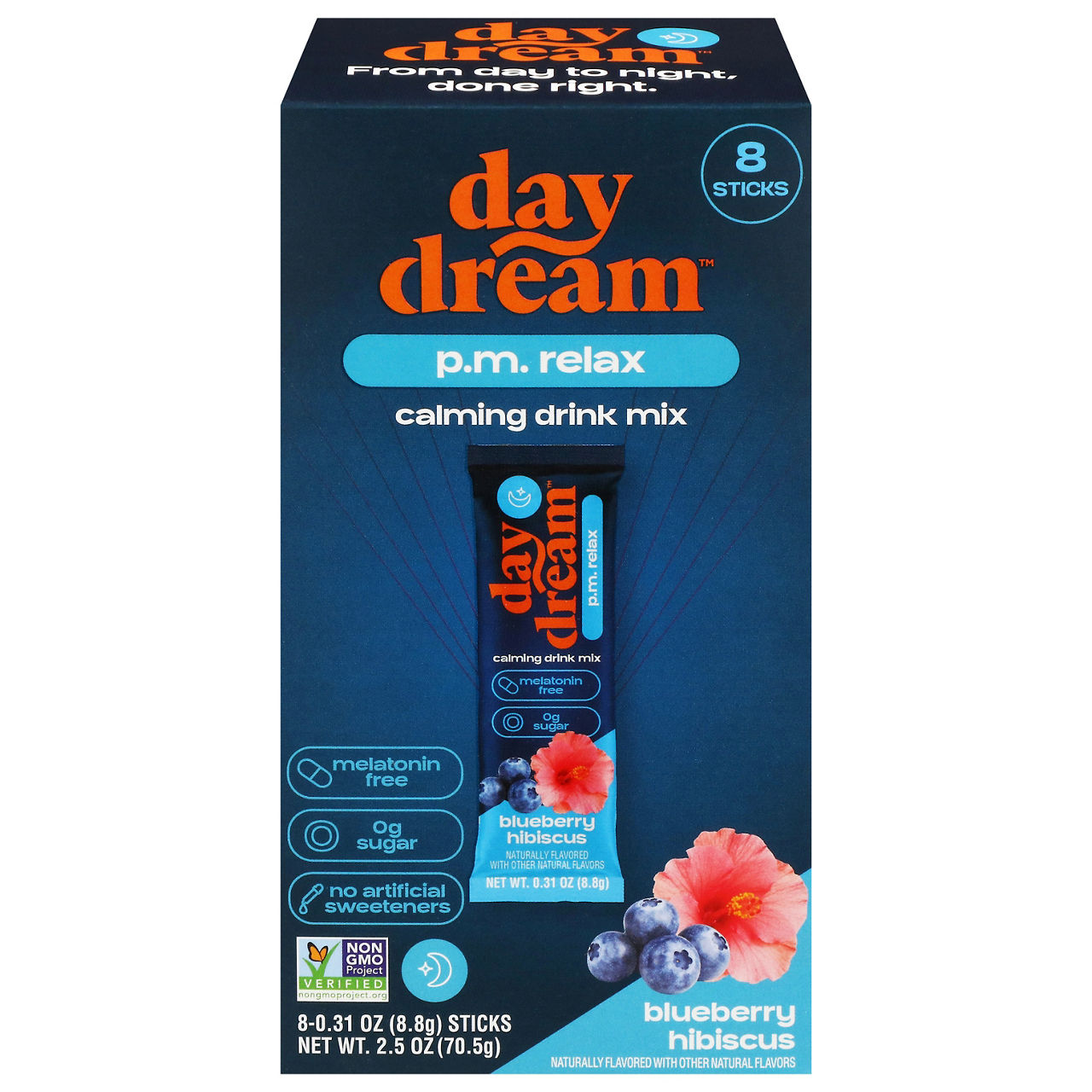 ドリカム　DELICIOUS MD Daydream P.M. Relax Blueberry Hibiscus Calming Drink Mix | Wegmans