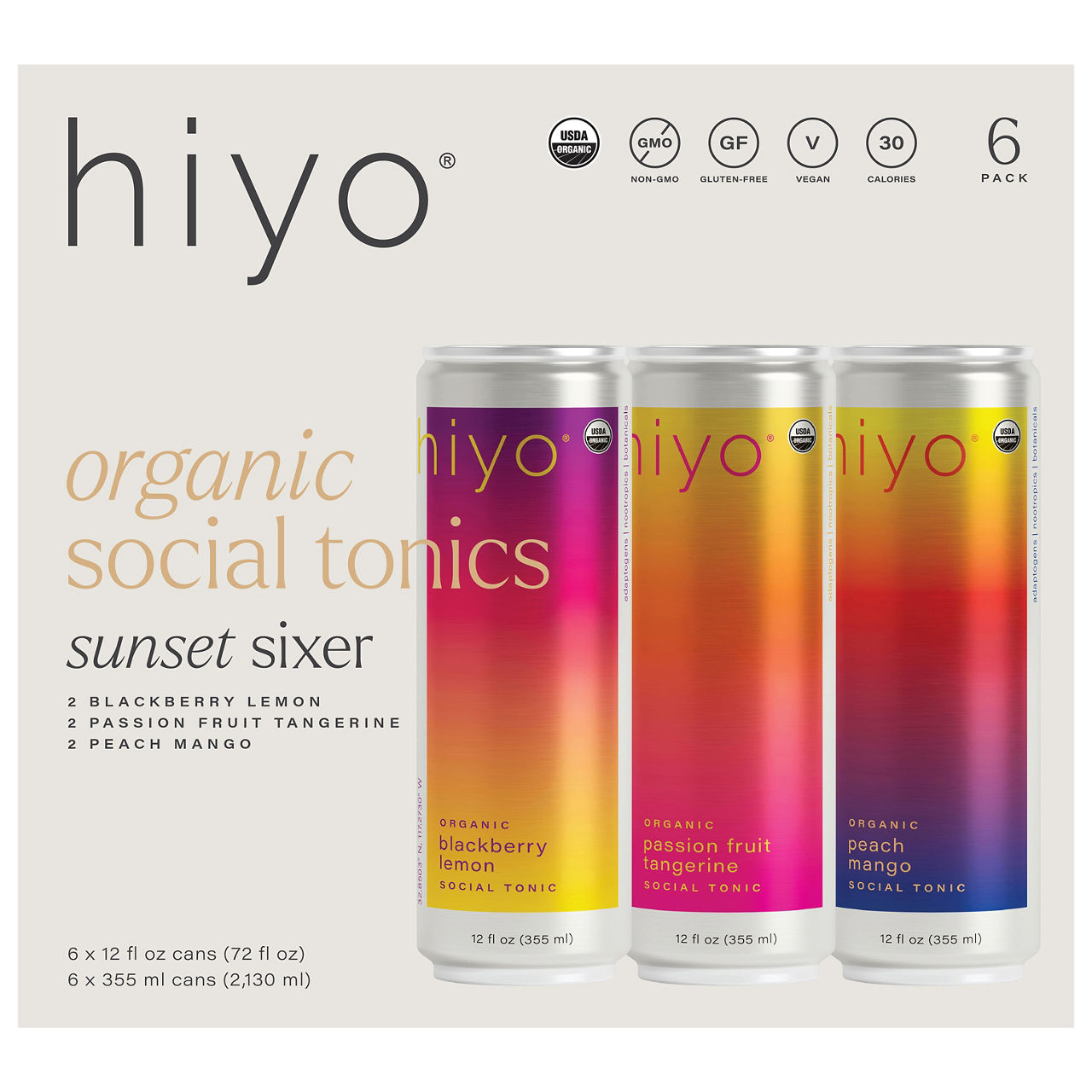 Hiyo Organic Sunset Sixer Social Tonic | Wegmans