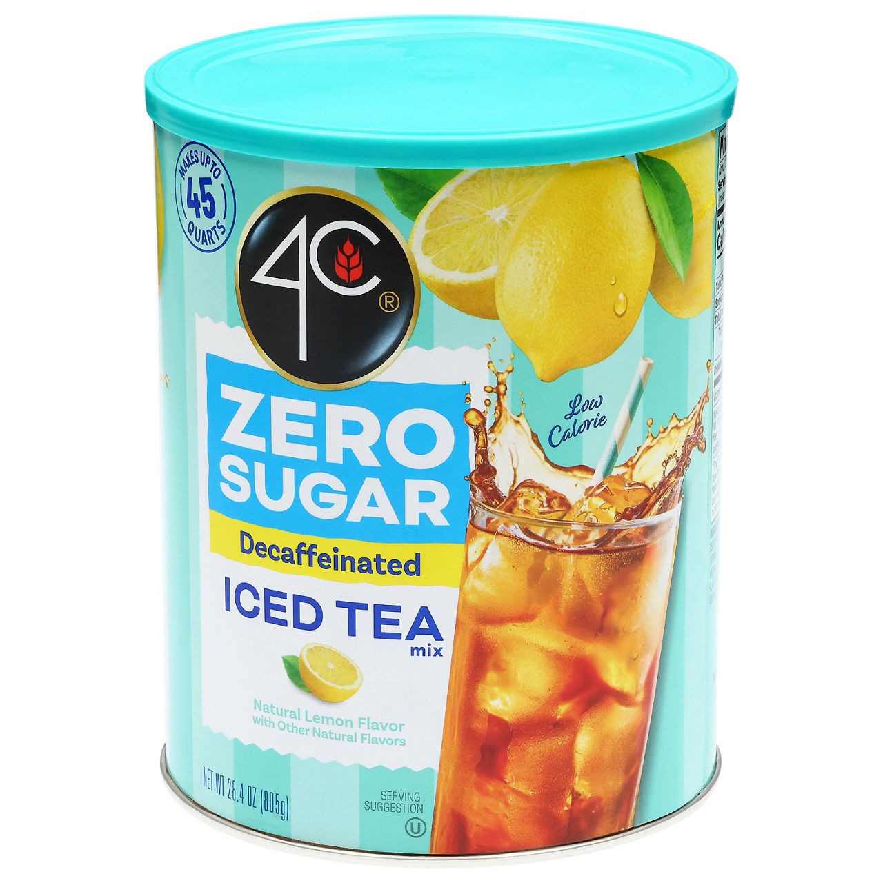 4C Zero Sugar Decaffeinated Natural Lemon Flavor Iced Tea Mix