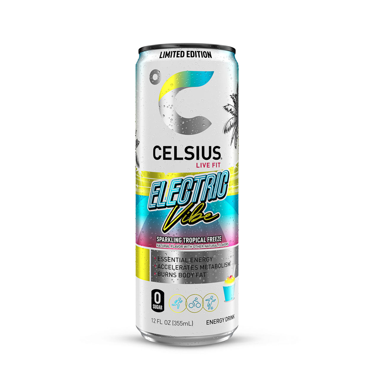 CELSIUS Fizz Free Blue Razz Lemonade, Functional Energy Drink