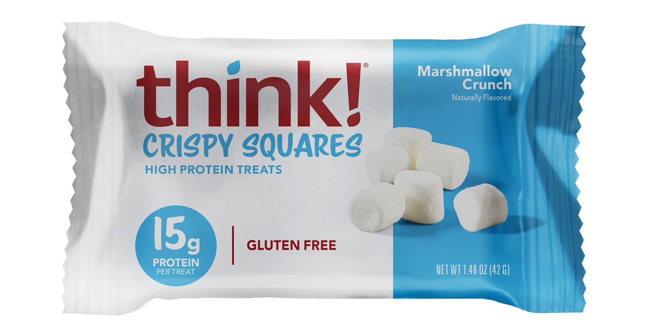 Think! High Protein Crispy Squares, Marshmallow Crunch, Single Bar