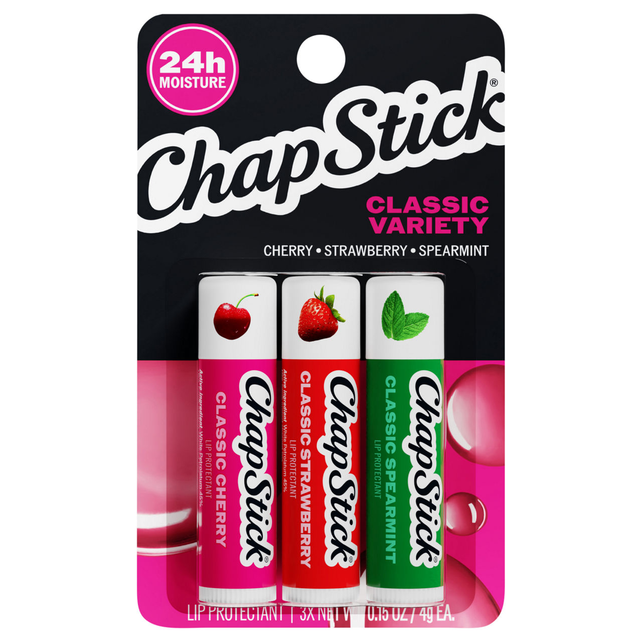 ChapStick Classic Variety Cherry/Strawberry/Spearmint Lip
