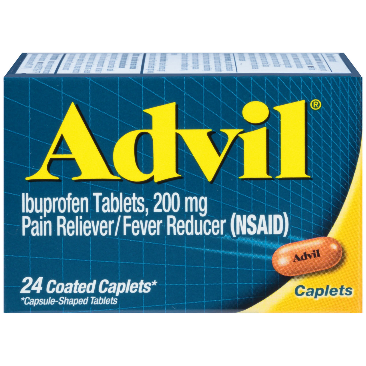Advil Pain Reliever and Fever Reducer, Ibuprofen 200mg for Pain Relief - 24 Coated Caplets