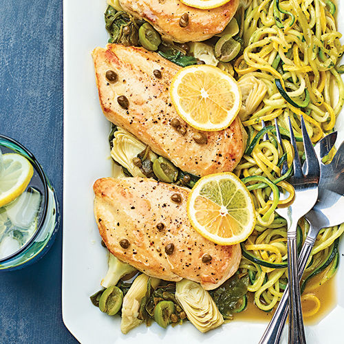 Mediterranean Chicken with Artichokes, Spinach & Olives