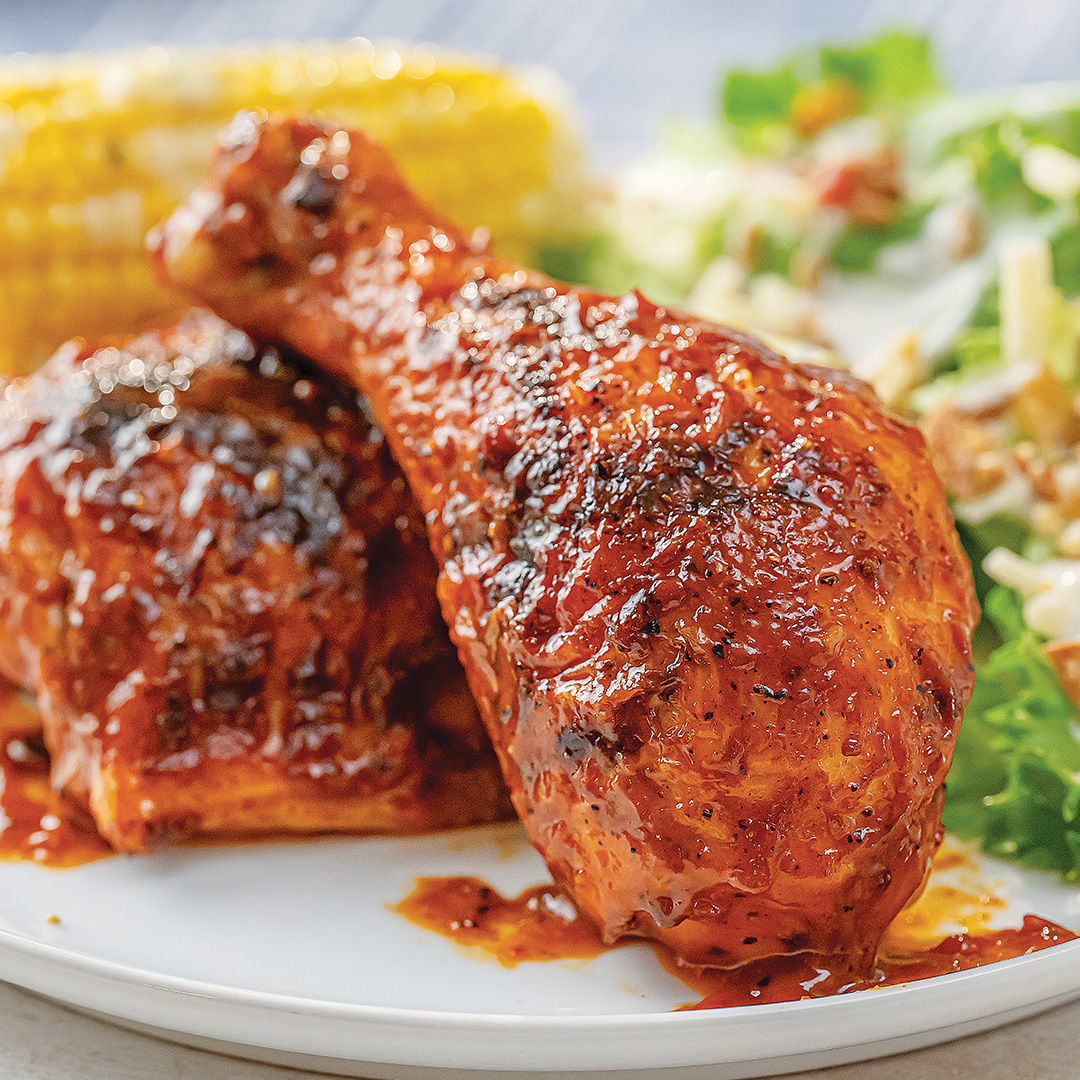 Grilled Backyard BBQ Chicken Thighs & Drumsticks