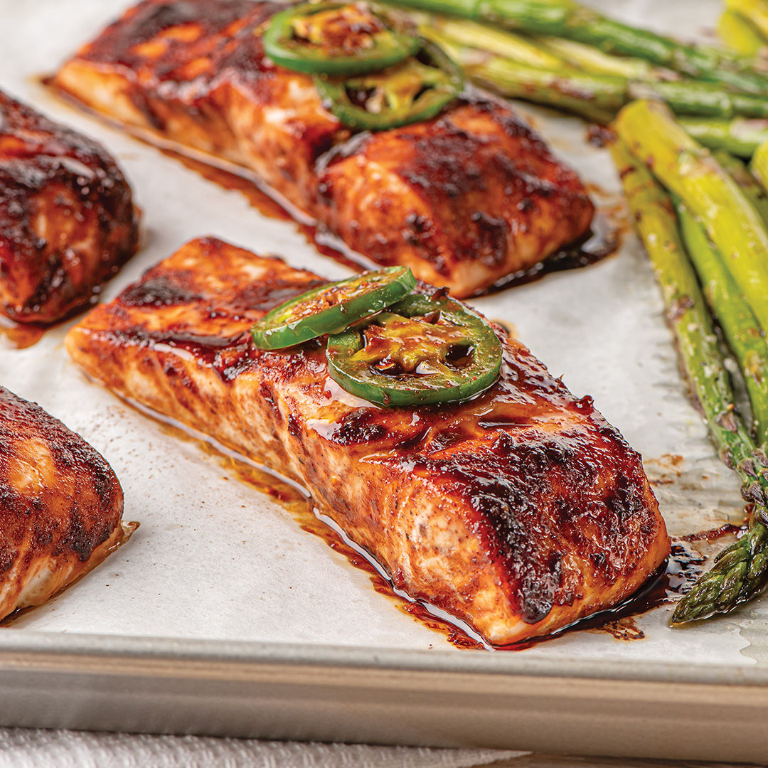 Sheet Pan Chipotle Honey Salmon & Asparagus