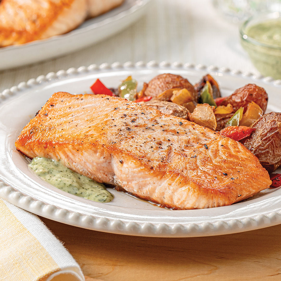 Grilled Salmon with Vegetables on a Flat-Top Griddle